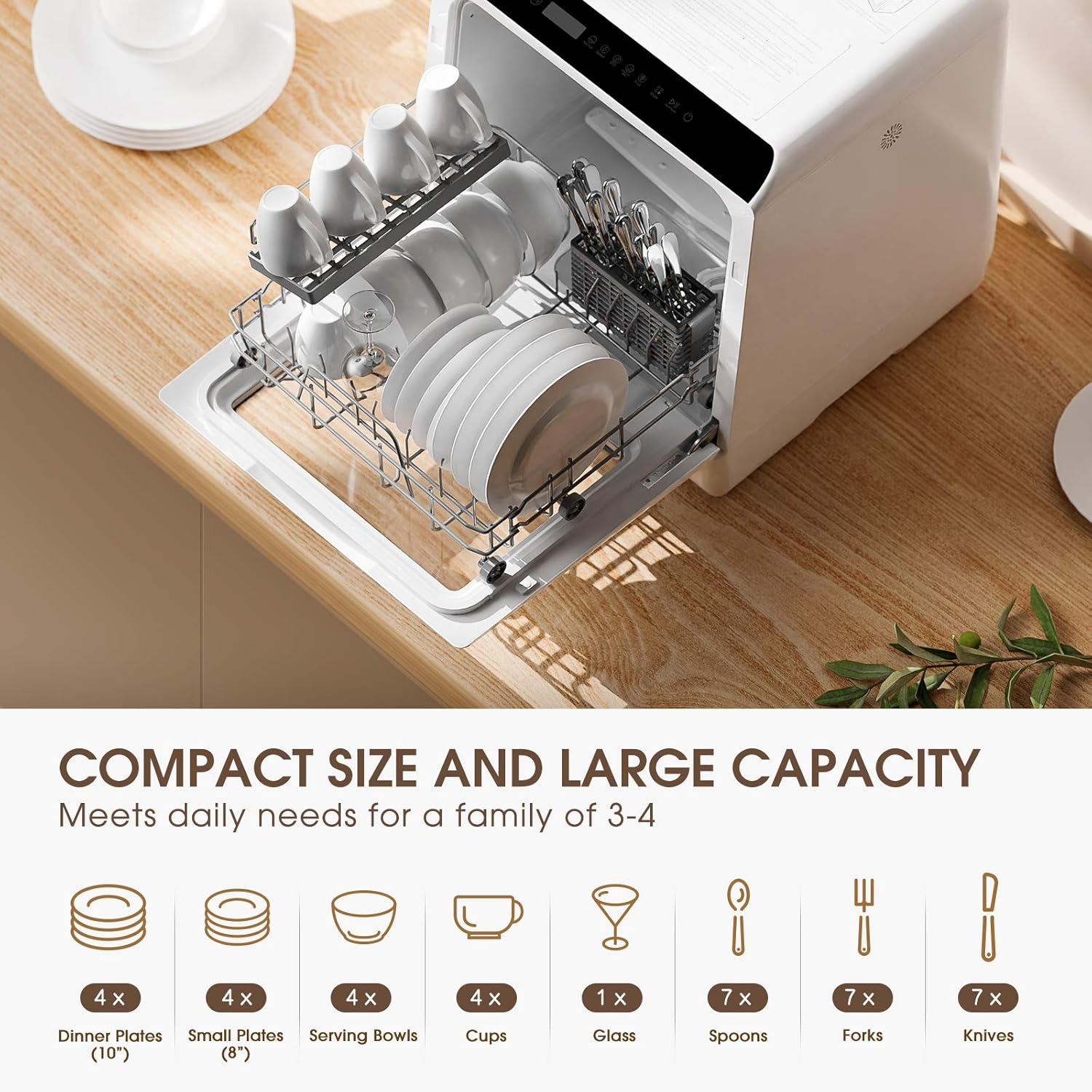 Compact Countertop Dishwasher — Small Size, Big Power