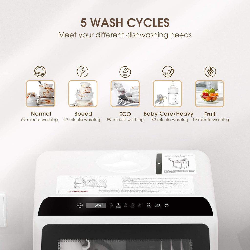 Compact Countertop Dishwasher — Small Size, Big Power
