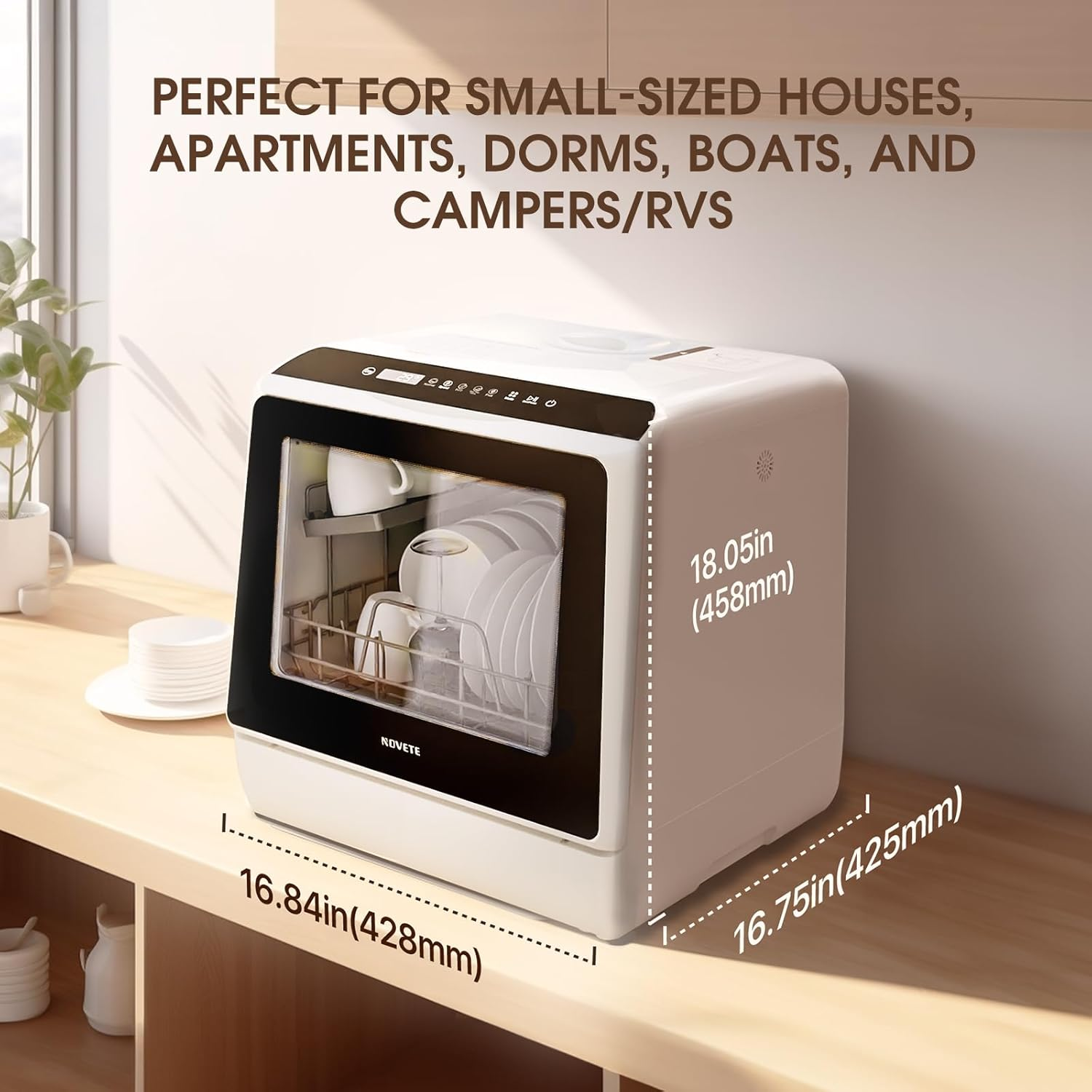 Compact Countertop Dishwasher — Small Size, Big Power