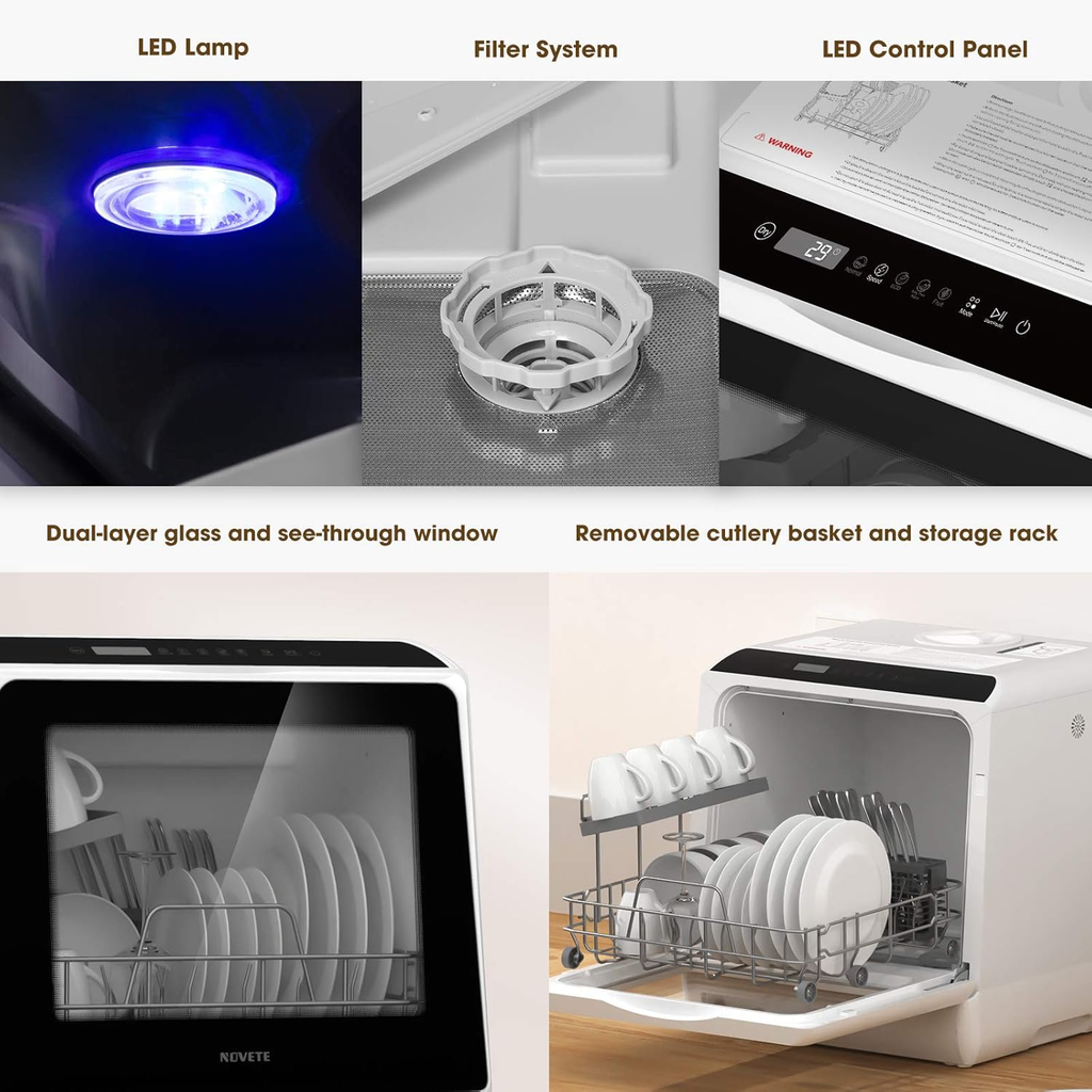 Compact Countertop Dishwasher — Small Size, Big Power