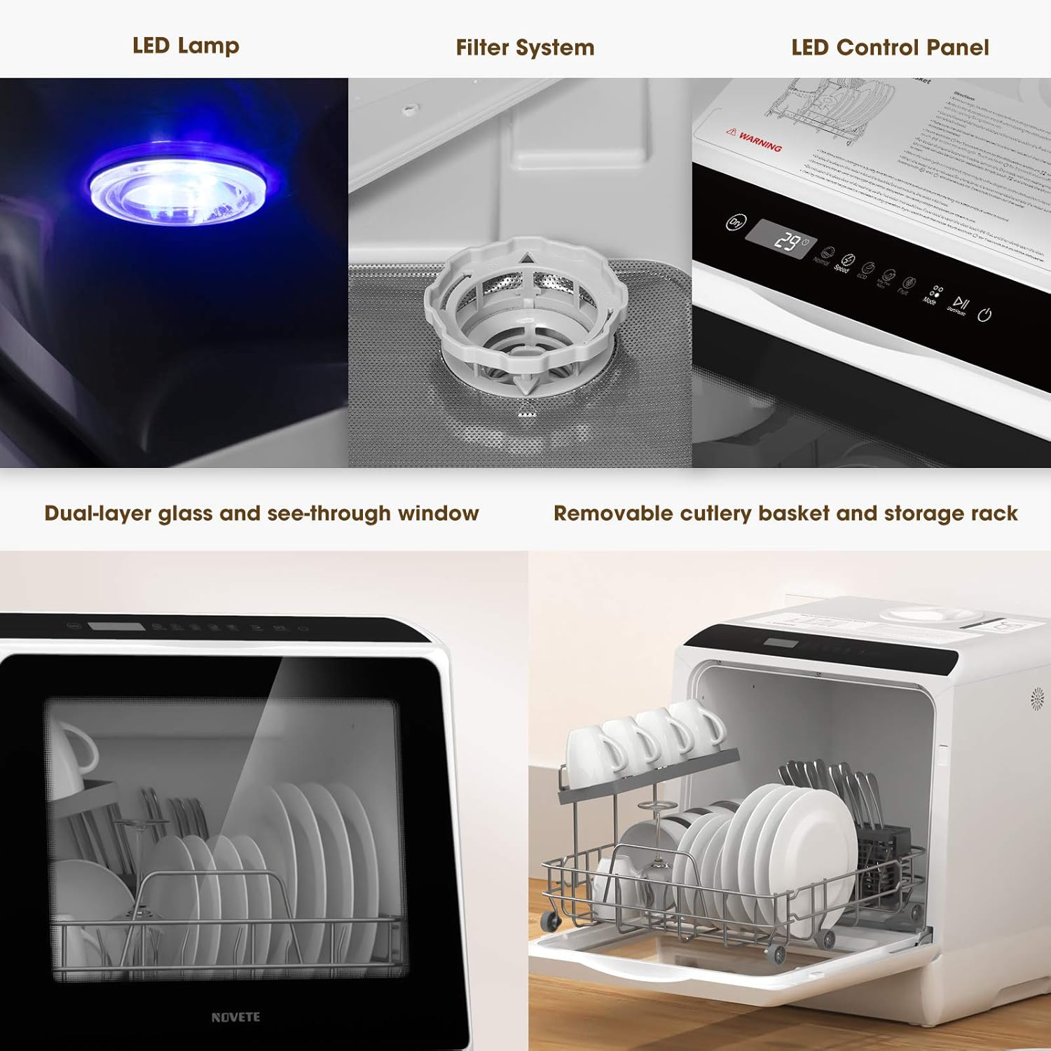 Compact Countertop Dishwasher — Small Size, Big Power