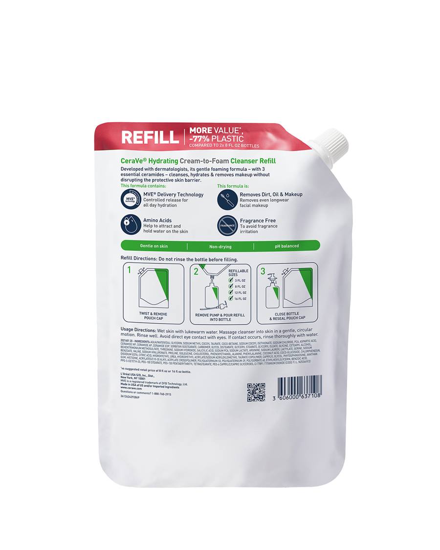 Hydrating Cream-to-Foam Cleanser Refill